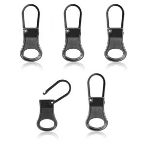 5pcs Tirette de Fermeture Éclair, Tirette Fermeture Eclair Remplacement Curseur de Remplacement Poignée de Réparation pour Vêtements Sac à Dos Vestes Pantalons Bottes Bagages (Gris Foncé) (Jenniy, neuf)