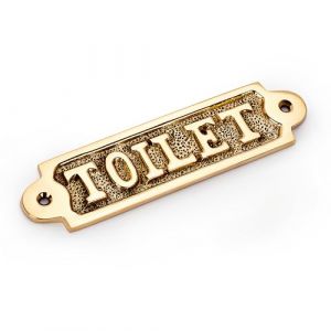 NKlaus 11762 Plaque de porte, en laiton, doré, 14 x 4 cm, plaque décorative, pour toilettes (magic-shop24, neuf)