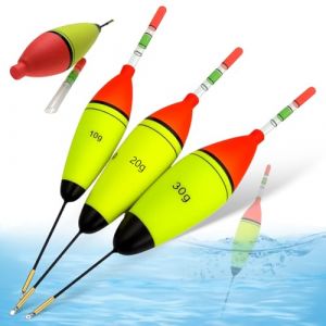 Syhdfxknp 9 Pi&egrave;ces Flotteur Peche au Coup Bouchon Peche Lumineux Flotteur Truite 10g 20g 30g Adapt&eacute;s &agrave; la p&ecirc;che de Nuit Adapt&eacute;s Diff&eacute;rents Poissons d'eau Sal&eacute;e et d'eau Douce (CHUNTING FAN, neuf)