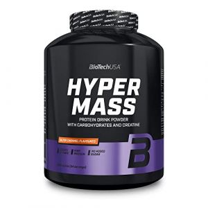 BioTechUSA Hyper Mass | Prise de masse avec mélange de glucides et de protéines | Créatine micronisée | Sans gluten, 2.27 kg, Caramel salé (Elanatura, neuf)