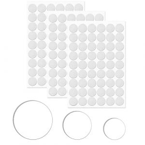 Autocollants Cache Vis 9 Feuilles 870 Pièces Autocollants Couvre Vis Décoratifs Plastique Cache Couvre Vis Adhésif Blanc 12mm 15mm 21mm de Diamètre Vis Trou Autocollants pour Meubles Armoire (Tigrbone, neuf)