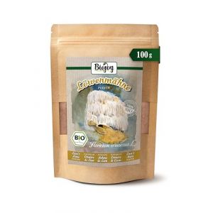 Biojoy Poudre de Crinière de Lion BIO (100 g), Lion’s Mane, Hydne Hérisson, séché et finement moulu (Hericium erinaceus L.) (Biojoy, neuf)