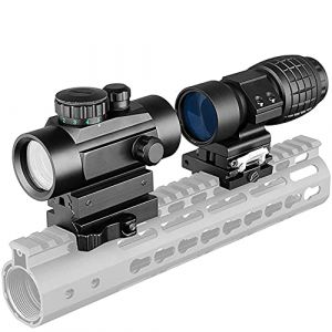 ACEXIER 1x40 Lunette de vis&eacute;e Tactique Point Rouge port&eacute;e Vue Chasse holographique Point Vert Vue 3X loupe Combinaison (BOXUN-FR, neuf)