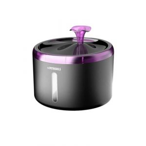 Petrebels Spring 20 Fontaine &agrave; eau pour chat avec LED, ultra silencieuse, avec filtre &agrave; charbon actif, 2,4 l, couleur noire (Petrebels, neuf)