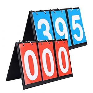 Lahviuu Ableau de Bord Sportif, 2pcs Tableau de Scores Score Flip Tableau de Bord Portatif Sports Tableau Scoreboard &agrave; 3 Chiffres Compteur de Score Scoreboard(1 Bleu 1 Rouge) (Lahviuu, neuf)