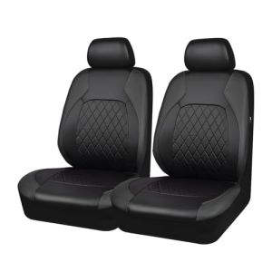 CGEAMDY 2 Pièces Ensemble Complet Housses Siège Voiture Universelles, Housses De Siège De Voiture en Cuir Imperméable, Ensembles Housses De Siège Avant pour La Plupart des Camionnettes SUV Berlines (CGE Auto, neuf)
