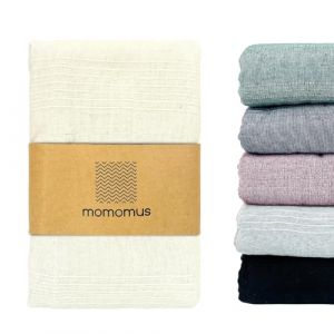 MOMOMUS Fine Jet&eacute; de Lit, Dessus de Lits et Couvre-Lits - Ideal comme Fine Plaid Couvre Lit et Plaid Canap&eacute; Grande Taille &ndash; &Eacute;cru, 170x260 cm (TRESMESTRES HOME, neuf)