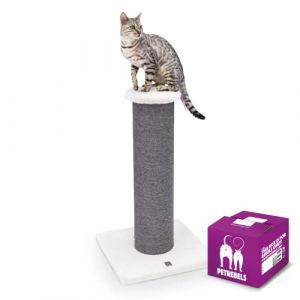 Petrebels Savannah 86 cm Off White, Griffoir Geant XXL de Haute qualité pour Grands Chats avec Poteau de 20cm de diamètre recouvert de sisal (Petrebels, neuf)