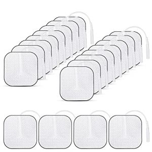 YUNYODA 20 électrodes TENS-EMS 5x5 cm Électrodes Tens Électrodes Autocollantes Appareil Tens Électrodes Autocollantes réutilisables Appareil Tens Thérapie de la Douleur Autocollant (Long hui singing, neuf)