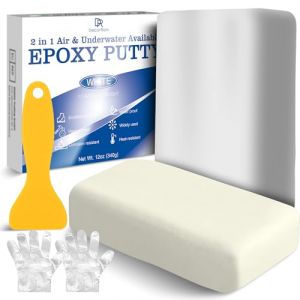 Mastic Epoxy - 340g P&acirc;te &agrave; R&eacute;parer Epoxy Bicomposant pour Collages Multi-Mat&eacute;riaux, M&eacute;tal, Rebouche, Sculpter - Colle &Eacute;poxy Argile de Sculpture R&eacute;pare, Plastique, Pierre, C&eacute;ramique, Milliput (Blanc) (DecorRom, neuf)