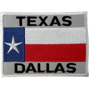 Écusson brodé drapeau du Texas Dallas à thermocoller ou à coudre sur jersey, casquette, veste, chemise américaine (ELLU, neuf)
