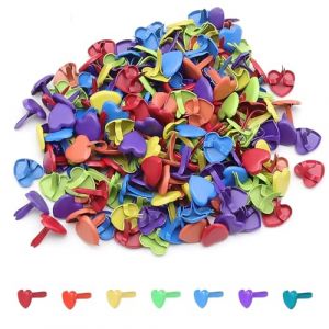 ATTEEFI 200 Pi&egrave;ces Attaches Parisiennes, Mini Pinces &agrave; Motif 8,5 x 9,5 mm, Color&eacute; Clip en M&eacute;tal &agrave; T&ecirc;te Forme de C&oelig;ur, Facile &agrave; Utiliser, Mini Attaches en M&eacute;tal pour Scrapbooking, Cartes V&oelig;ux, Photos (ROTARIU SELLPOINT S.R.L., neuf)