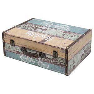 HMF VKO106 Valise en Bois Vintage | 44 x 32 x 16 cm | Grand | Bicyclette comme D&eacute;coration (hmf_shop, neuf)