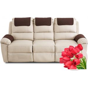 Housse D'appui-Tête pour Meubles, Housse D'accoudoir, Canapé 2/1/3 Places avec Accoudoirs Housse de Protection pour Appuie-Tête de Chaise Inclinable (Color : Brown, Size : 5 Pieces(2xpocket)) (MOSIED, neuf)