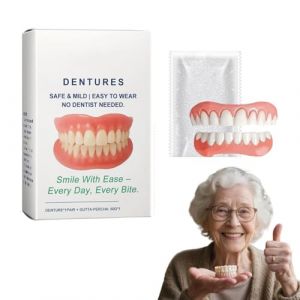 Denture adsorptive, Ensemble de dentures compl&egrave;tes personnalis&eacute;es avanc&eacute;es, Fausses dents moulables douces, Fausses dents naturelles (1pcs) (ZHOU-FR, neuf)