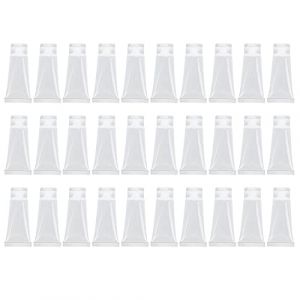 30PCS Bouteilles de voyage en plastique vides pour les produits de toilette, Bouteille cosmétique vide étanche avec bouchon à rabat Bouteille de lotion shampoing rechargeable Mini tube en plastique po (Merjunt, neuf)