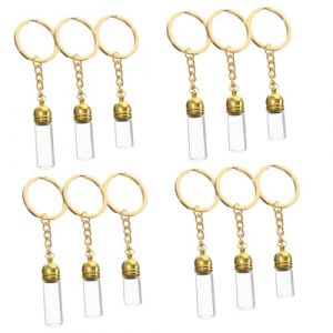 FOMIYES 12 Pièces Pendentif bouteille en verre transparent bouteille de parfum de voyage porte-clés bouteille de vœux bouteille en verre decorative Bouteille en verre décorative Un verre (Family&Personal, neuf)