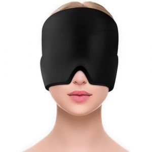 Masque Migraine 180° - Bonnet Migraine Relief Cap, Migraine Relief Cap Conception Monocouche, Headache Hat Les Sinus Et Le Stress, Poche de Glace en Gel Chaud Et Froid (Noir) (YFCVIP-EU, neuf)