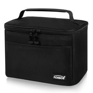 AOSBOS Sac Repas Isotherme &Eacute;tanche pour Homme Femme Enfant, 7,5L Sac &agrave; Lunch pour Bureau, &Eacute;cole, Pique-nique, Noir &Eacute;l&eacute;gant (S-MART LIFE, neuf)