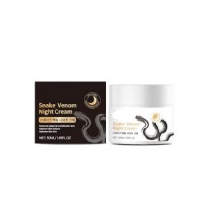 Crème de nuit au venin de serpent – Soin quotidien du visage pour une nutrition profonde, soutient l'élasticité et la fermeté, hydratation pendant la nuit, formule légère (1 pièce) (lao6-888, neuf)
