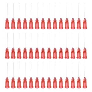 QUARKZMAN Aiguille industrielle à bout rond 24G 1 pouce de longueur avec connecteur à vis de verrouillage Luer, Aiguille de distribution pour pistolet à colle liquide, 60 pièces (rouge) (QUARKZMAN, neuf)