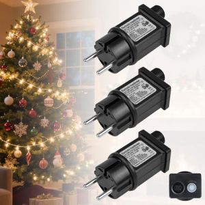 GuKKK 31V 6W Clignoteur Pour Guirlande, 3 pi&egrave;ce Transformateur LED d'Alimentation, Adaptateur Pilote Basse Tension IP44 avec 8 Modes, Minuterie et fonction M&eacute;moire pour Guirlande, D&eacute;corations de No&euml;l (Bananheim Solutions KFT., neuf)