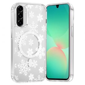 Saqmkil Noel Magn&eacute;tique Coque pour Samsung Galaxy A26 5G, Mignon Neige Motif No&euml;l Hiver &Eacute;tui Christmas Case Compatible avec MagSafe, Transparente Silicone TPU + PC Antichoc Protection Housse, 02 (FORSALOR TRADING, neuf)