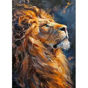 TDFERAN 40x50cm Peinture Diamant Lion Kits T&ecirc;te L&ouml;we Peinte Diamant Animal Peinture Diamants Point Croix Peinture Cristal Convient D&eacute;coration Murale Artisanat Amateur Lion de style Peintures &agrave; L'huile (LISHHUZ, neuf)