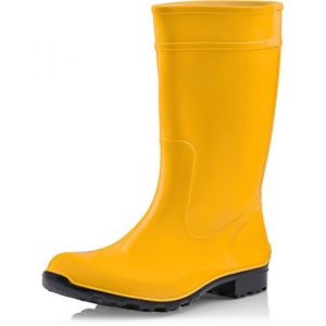 Ladeheid Bottes de Pluie Femme en Caoutchouc PVC avec Semelle Ext&eacute;rieure Antid&eacute;rapante 100% Imperm&eacute;able Chaussures pour Femmes r&eacute;sistantes &agrave; l'eau LA-967 (Jaune/Noir, 36 EU) (Hisert, neuf)