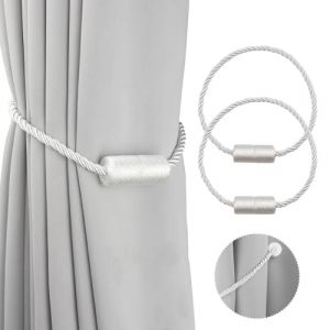 Lot de 2 Attache Rideau, Pince Rideau,embrasses de Rideaux magnétiques Décoration Bohème de la Maison Drapé Embrasses en Coton Naturel Faites à la Main en Corde Double pour Rideaux de fenêtre (MIN  CHUNSHENG UK SHOP, neuf)