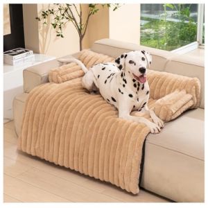 Avont Panier pour Chien D&eacute;houssable et Lavable, Coussin Anti-Stress Prot&egrave;ge-Canap&eacute;, Tapis pour Chien Grande Taille, Matelas Lit Couchage et Mobilier Protection Canap&eacute; 105 &times; 102 cm -L(Marron) (Suixi Store, neuf)