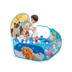 Chat et chien enfants Piscine à balles pour tout-petit avec panier de basket-ball Fosse à balles pliable pour bébé pop-up pour filles Garçons Fosse à balles pour chien 120 cm large Balles NON incluses (ZimiTeda, neuf)