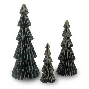 Sapin de Noel Pliable en Papier nid d&rsquo;Abeille - D&eacute;coration de No&euml;l &eacute;l&eacute;gante pour Maison, Bureau - Deco Noel int&eacute;rieure et ext&eacute;rieure - Set de 3 Arbres de No&euml;l 40/30/20 cm (Onza, neuf)