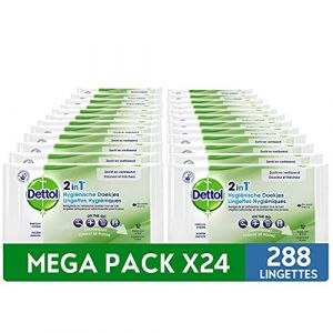 Dettol Sachet de 12 Lingettes Hygiéniques 2 en 1 format poche (24 Sachets) (Pennguin-FR-Home, neuf)
