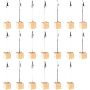 Porte Photo 20pcs, M&eacute;mo et Porte-clips Message, Base en Pin Porte Photo Pince avec Pince Crocodile, Porte Photo Sur Pied, pour la D&eacute;coration de Bureau, Mariage, F&ecirc;te, Maison (GEORGIA_KLEOVOULOU, neuf)