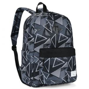 Kasgo Sac &agrave; Dos Homme Femme, L&eacute;ger Multi-poches Sac a Dos College Garcon Fille 15,6 Pouces Grand R&eacute;sistant &agrave; l'Eau Cartable Primaire Ados Enfant pour &Eacute;cole Sport Voyage (Triangle noir) (KASGOSHOP, neuf)