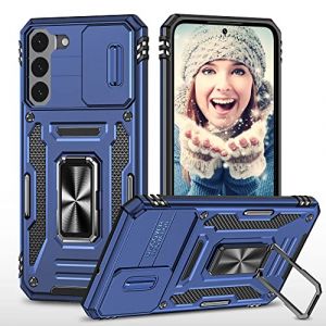 ATISIJIE Coque pour Samsung Galaxy S22+ / S22 Plus 5G &eacute;tui [Protection d'appareil Photo Slide Camera], Support 360&deg; Rotatif Militaire Renforc&eacute;e Armor Antichoc Bumper Housse Bleu Marine (TISIM, neuf)