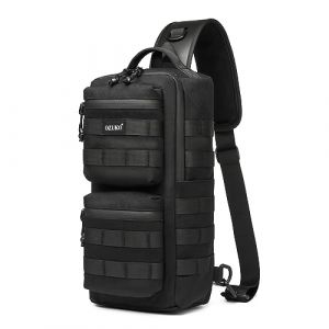 OZUKO Sac de Poitrine Tactique Homme Sacoche Bandouli&egrave;re Molle Sac d'Epaule Militaire pour Sport Voyage Randonn&eacute;e Camping Randonn&eacute;e (noir) (Deeumy, neuf)