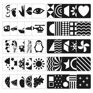 ZazzyKid Cartes Flash Stimulation Visuelle B&eacute;b&eacute; : 50 Pages Noir et Blanc Haute Contraste Cartes B&eacute;b&eacute; 0-3 Mois Nouveau-n&eacute; Sensoriel et D&eacute;veloppement Cerveau Jouets (ZazzyKid, neuf)