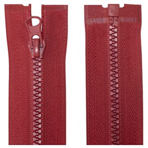 AERZETIX - C63884 - Lot de 2 Fermetures &eacute;clair inject&eacute;es N&deg;3 75 cm s&eacute;parables - tirette d&eacute;co - curseur en m&eacute;tal - couleur rouge framboise - maille glissi&egrave;re v&ecirc;tement couture mercerie veste (Tuning, neuf)