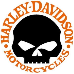 Stickers rétro réfléchissant pour Casque de Moto Harley Davidson Skull Orange (SUPER FABRIQUE, neuf)