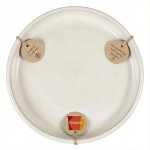 teramico Abreuvoir &agrave; Oiseaux/Assiette/Soucoupe pour Pots de Fleurs en gr&egrave;s &eacute;maill&eacute; - 24 cm - 42 cm - R&eacute;sistant au Gel (24 cm, Gris/Blanc) (Teramico, neuf)