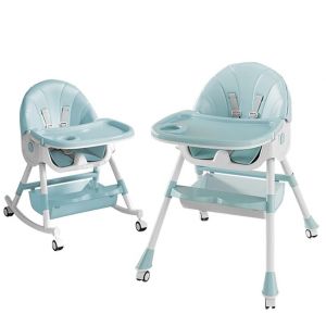 Chaise Haute Evolutive 6 en 1,Transat, Balancelle et Rocker Multifonction pour Bébé (0m+ 15kg) / Reclinable, Pliable et Réglable,Harnais 5 Points,Siège de table enfant (jusiZL, neuf)