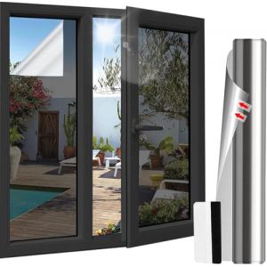 Antrect Film Miroir pour Fenetre Film Fenetre Anti Regard Miroir 118X200cm Film Anti UV Fenetre Film Anti Chaleur sans Tain pour Salon, Chambre, Bureau (Honebabe, neuf)