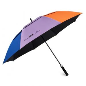 G4Free Parapluie de golf de 172,7 cm, protection UV, ouverture automatique, double toile surdimensionn&eacute;e, coupe-vent, soleil, pluie, arc-en-ciel/noir (G4Free-Direct, neuf)