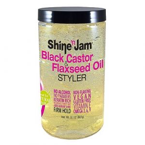 Ampro Shine n Jam noir Castor & huile de lin Styler 32 oz (TJ Beauty Products LTD, neuf)