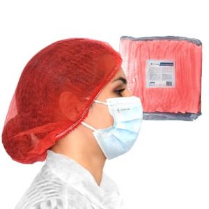 Charlotte cheveux jetable - 100 charlottes jetables OneProtek (Rouge) - Pour usage Alimentaire Restauration et M&eacute;dical, 53 cm, Respirantes et R&eacute;sistantes pour un confort longue dur&eacute;e (SupernaturalZ, neuf)