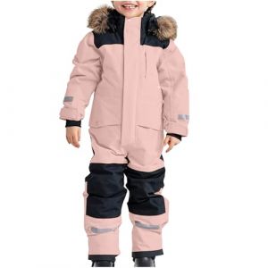 Ybing Combinaison de ski une pièce pour enfant - Chaude - Unisexe - Imperméable - Coupe-vent - Combinaison de neige - Softshell - Capuche en fourrure - Pantalon de ski - Bandes réfléchissantes, #01 (Y-BING, neuf)