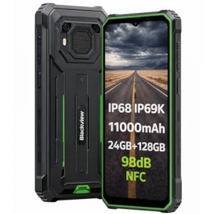 Blackview BV6200 Plus T&eacute;l&eacute;phone Incassable, 24GB+128GB, Batterie 11000mAh, Haut-Parleur Ultra-Fort 3W 98dB, 16MP+13MP, 6,56'' HD+, Android 15 Dual SIM IP68 &Eacute;tanche Smartphone D&eacute;bloqu&eacute;, NFC Vert (ANKITA TEXTILE LTD, neuf)