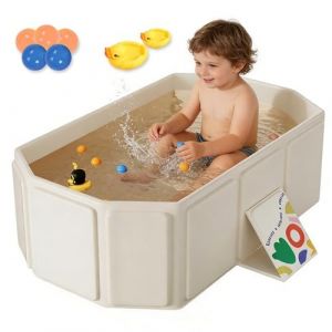 LYPPUL Baignoire Pliable B&eacute;b&eacute;, Baignoire Pliable pour B&eacute;b&eacute; avec Jouets 5 Balles et 2 Canards, baignoire bebe pliable pour b&eacute;b&eacute; de 0 &agrave; 8 ans, baignoires int&eacute;gr&eacute;e avec Bouchon de Vidange (DongGuanShi LeYu ShangMao YouXianGongSi, neuf)